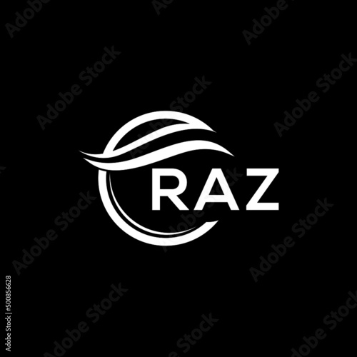 RAZ letter logo design on black background. RAZ  creative initials letter logo concept. RAZ letter design.
