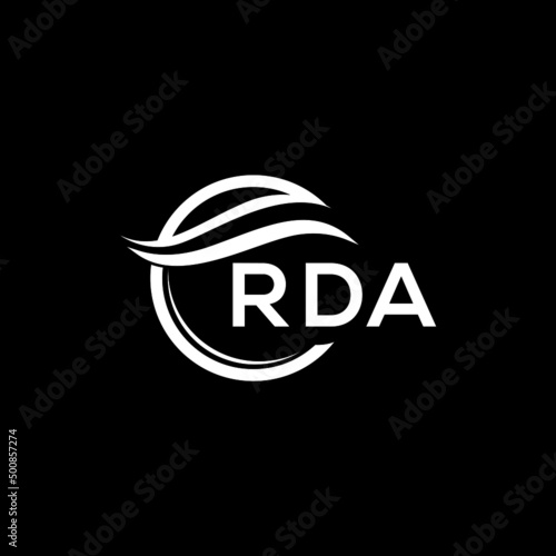 RDA letter logo design on black background. RDA  creative initials letter logo concept. RDA letter design.
