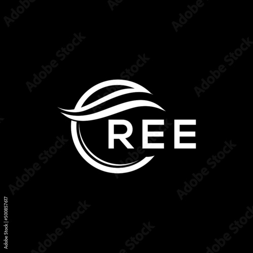 REE letter logo design on black background. REE  creative initials letter logo concept. REE letter design.
 photo