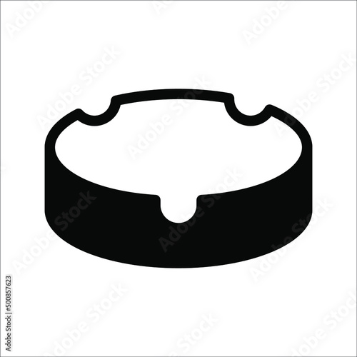 Ashtray Icon, Cigarette Ashtray Vector Art Illustration on white background