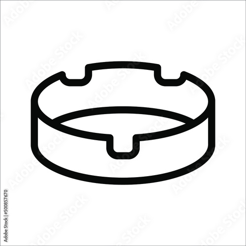 Ashtray Icon, Cigarette Ashtray Vector Art Illustration on white background