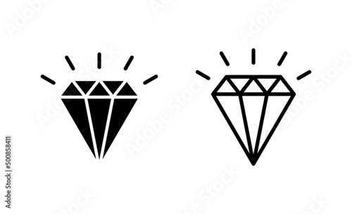 Diamond icon vector. diamond gems sign and symbol
