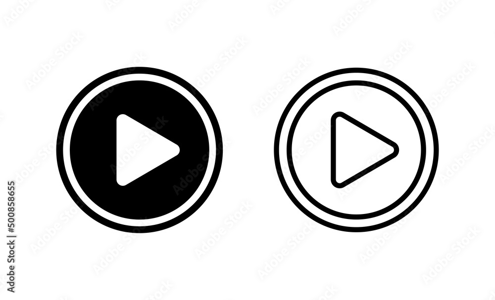 Play icon vector. Play button sign and symbol Play icon vector. Play button sign and symbol