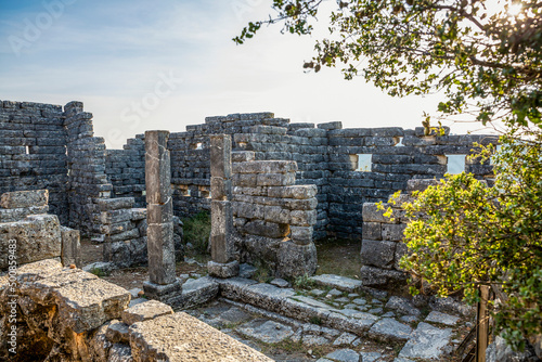 Old ruins at archaeological site of Orraon, Arta, Greece photo