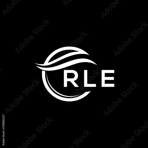 RLE letter logo design on black background. RLE  creative initials letter logo concept. RLE letter design.
 photo