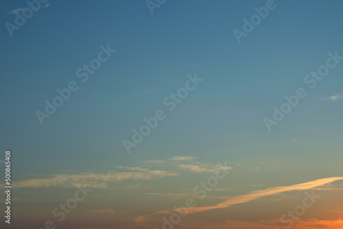 Tablou pe pânză Picturesque view of beautiful cloudy morning sky