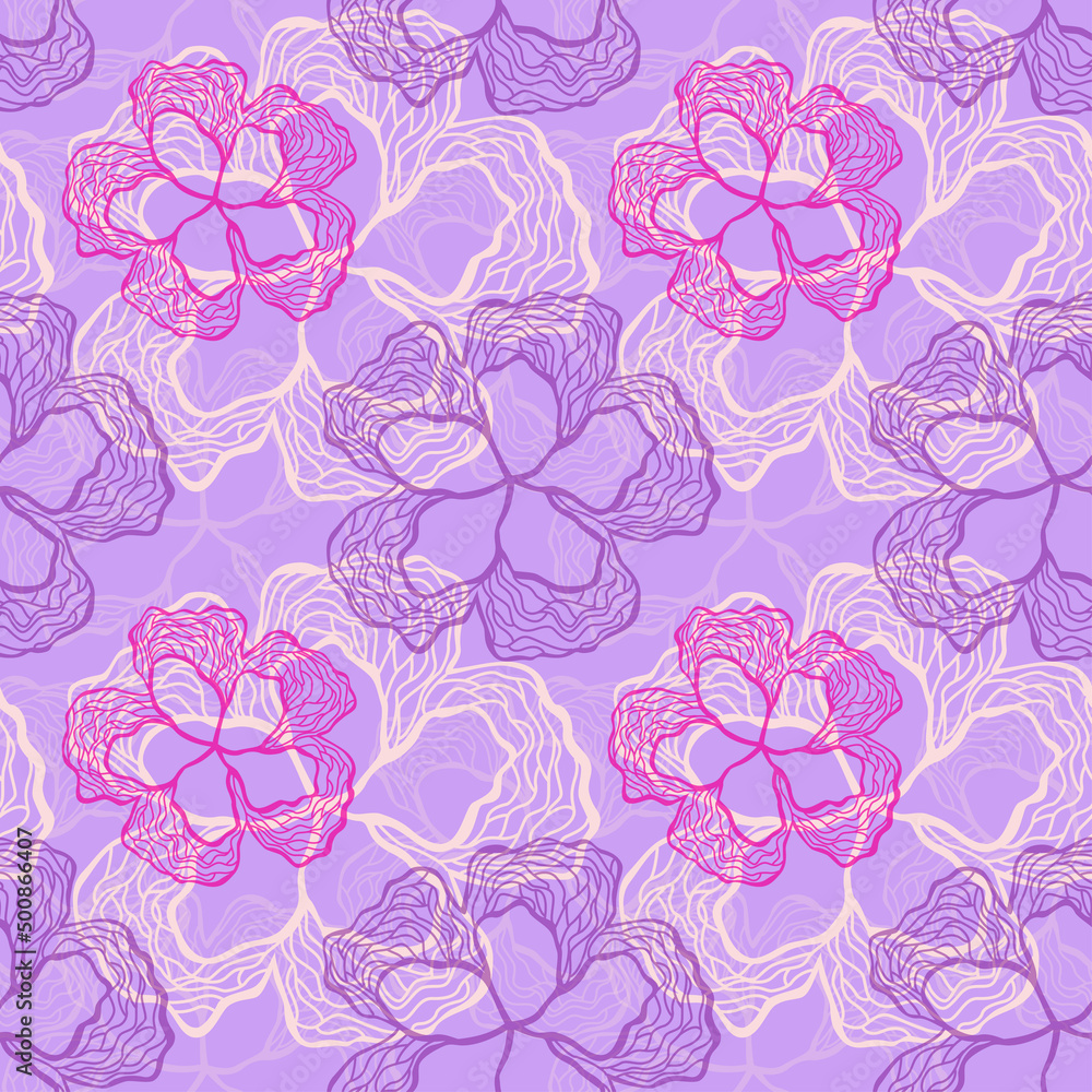 Vector flower pattern. Floral doodle background. Translucent romantic seamless pattern. Chic flourish wallpaper Vector flower pattern. Floral doodle background. Translucent romantic seamless pattern. Chic flourish wallpaper