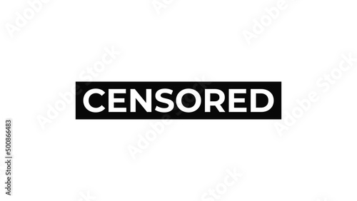 Foto Censored Banner on Black Background