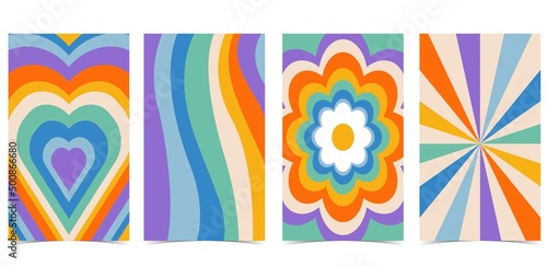 Retro 70s and 80s teenager background design in pop and groovy style