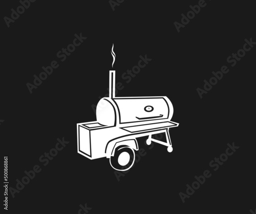 Barbecue Machine, Grill Machine. Charcoal Grill vector, Barbecue Grill Logo Template