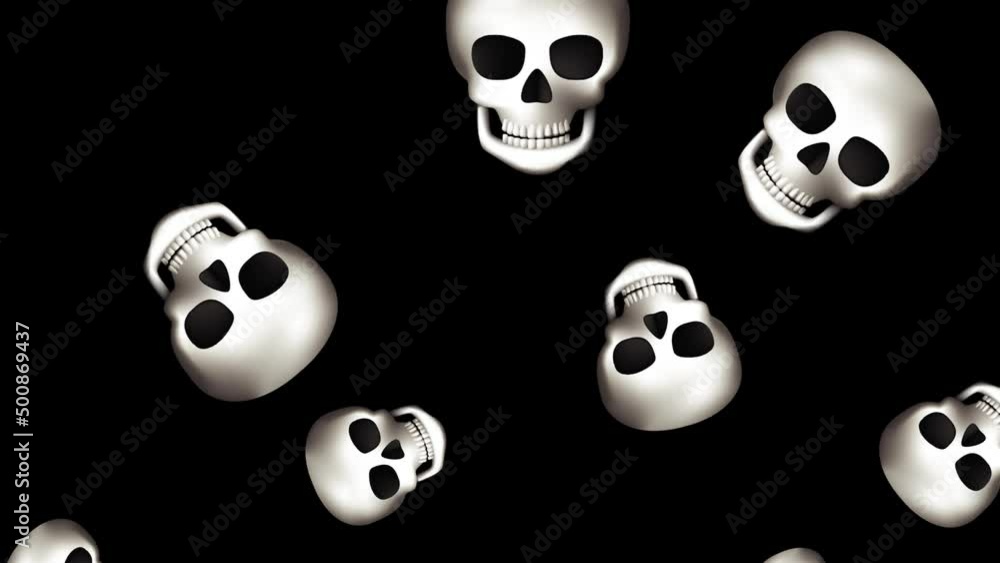 Falling skulls transition element rendered with alpha channel Falling skulls transition element rendered with alpha channel