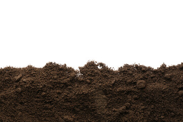 Pile of soil on white background, top view