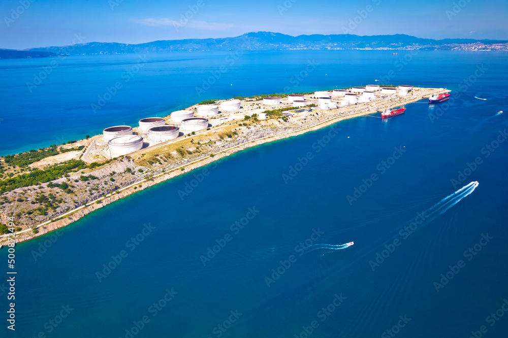 LNG terminal on Krk island aerial view