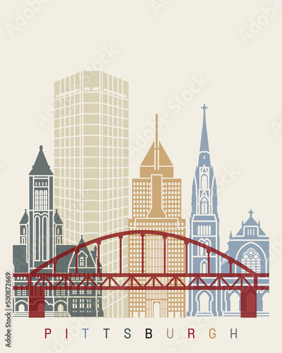 Pittsburgh V2 skyline poster