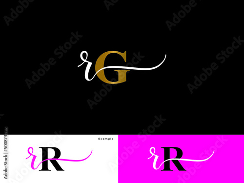 Letter RG Logo Image, Signature Rg gr Luxury Letter Logo Icon With Colorful Example For You