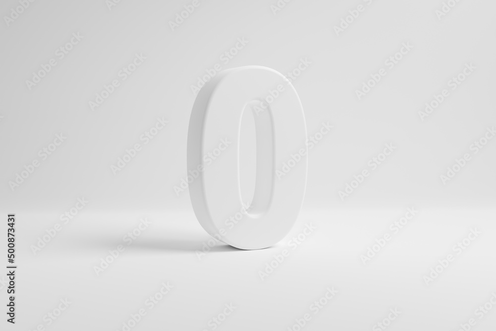 Number zero on white background. 3D rendering. Number zero on white background. 3D rendering.