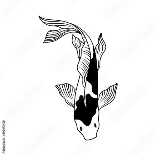 Koi fish icon design template ilustration vector