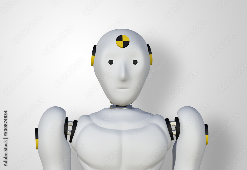 Car crash test dummy. 3d rendering image Car crash test dummy. 3d rendering image