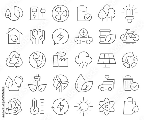 Eco and environment line icons collection. Thin outline icons pack. Vector illustration eps10