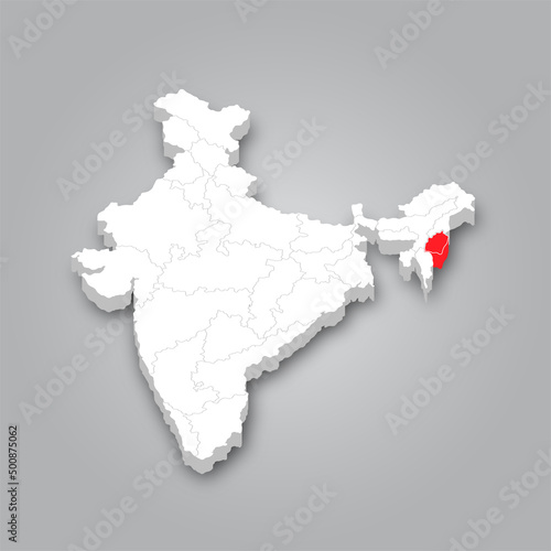 Manipur 3D map is a state of India.