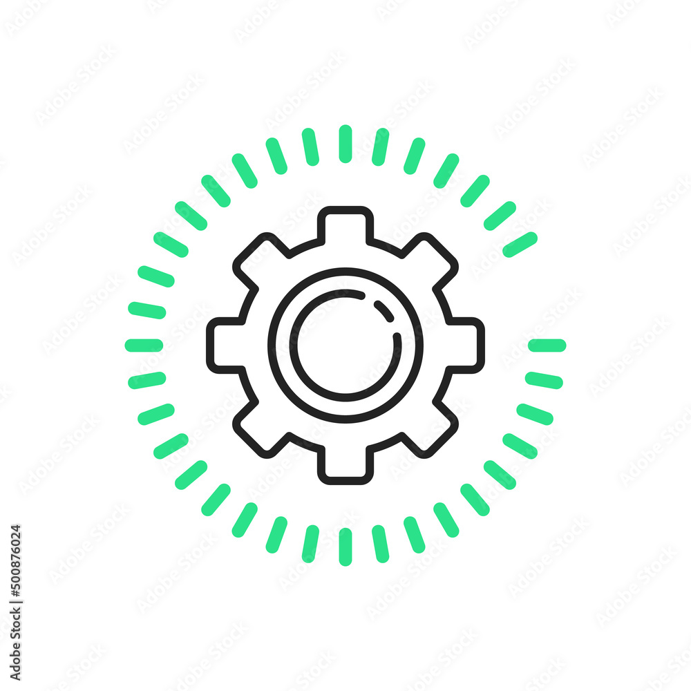 update or upgrade icon with thin line gear or cog update or upgrade icon with thin line gear or cog