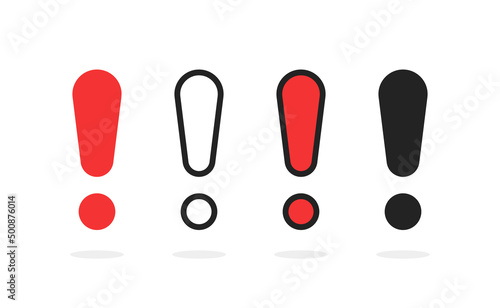 set of four different exclamation point icon