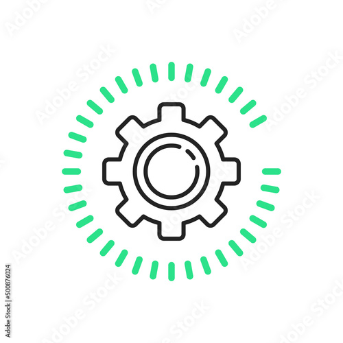 update or upgrade icon with thin line gear or cog