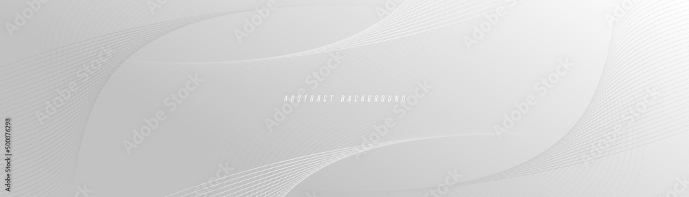 Abstract gray background with wave lines vector. Elegant flowing line ...