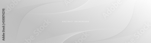 Abstract gray background with wave lines vector. Elegant flowing line waves graphic. Modern smooth curve lines design element. Futuristic wavy. Suit for banner, poster, cover, flyer, brochure, website