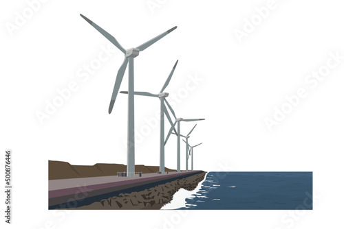 海岸の風力発電