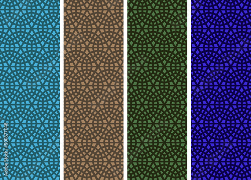 Selcuklu Mosaics, Anatolian architecture, Islamic Figure, abstract vector pattern