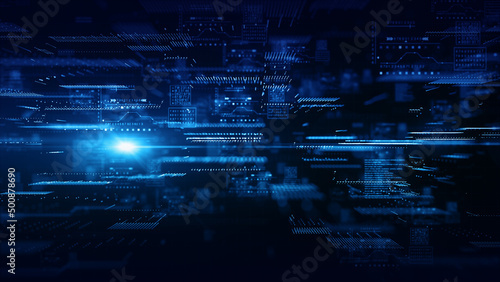 Digital cyberspace Technology digital big data network connection matrix abstract background concept