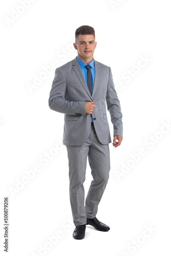 Full body portrait of young business man