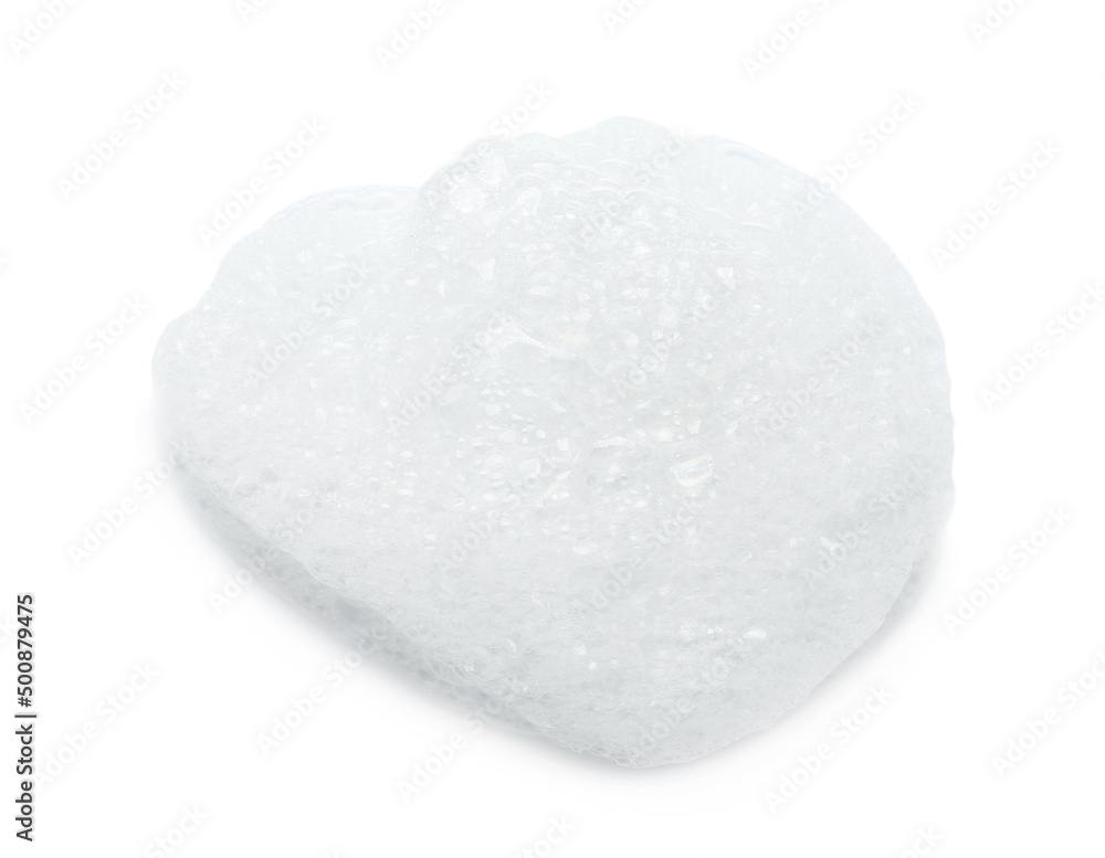 Fototapeta premium Drop of bath foam isolated on white, top view