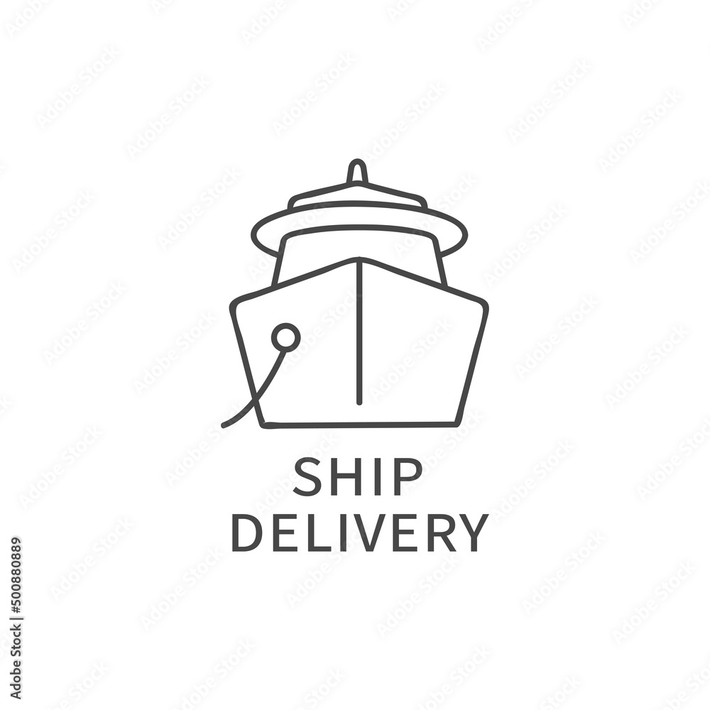 Vector icon or emblem for e-commerce security. Ship delivery badge. Vector icon or emblem for e-commerce security. Ship delivery badge.