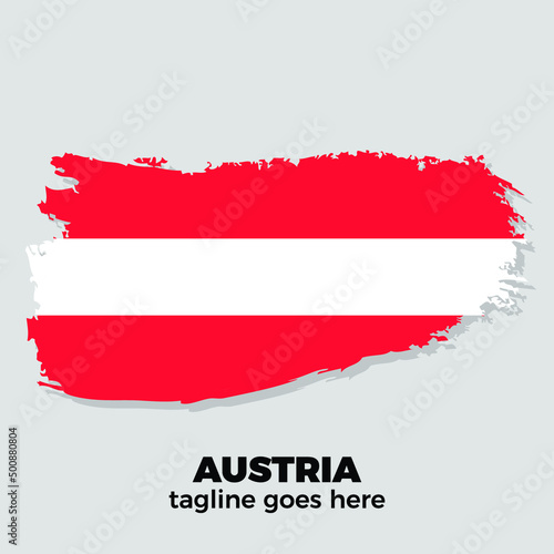  flag of Austria brush stroke background vector illustration