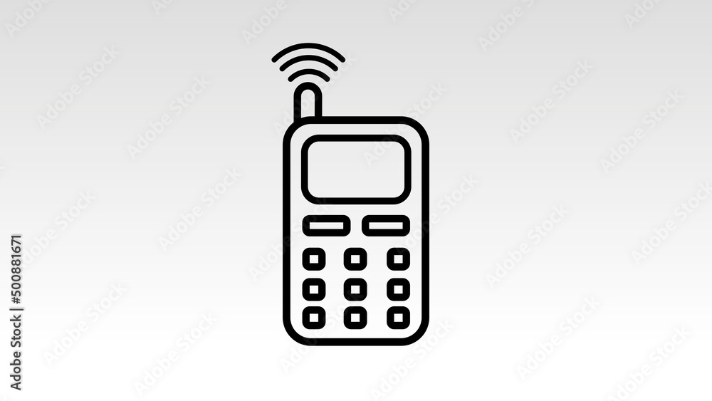 Cell Phone Symbol Animation on White Background Cell Phone Symbol Animation on White Background