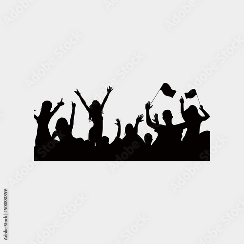 supporter silhouette illustration design. fans illustration design