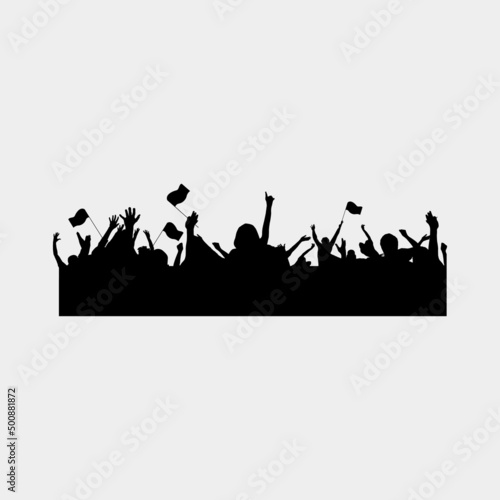 supporter silhouette illustration design. fans illustration design
