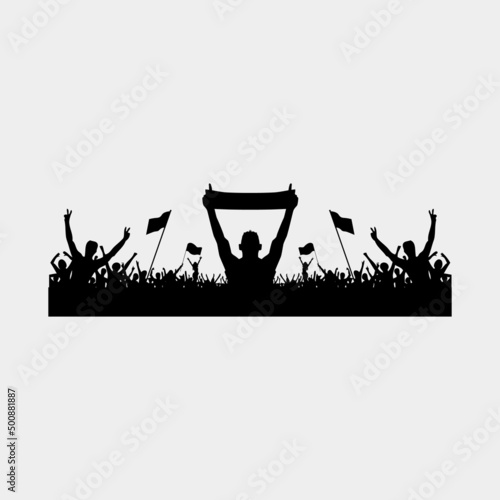 supporter silhouette illustration design. fans illustration design