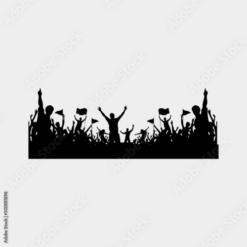 supporter silhouette illustration design. fans illustration design