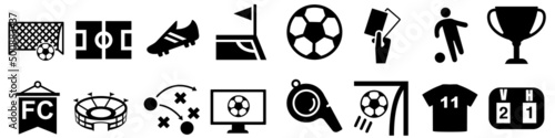 Soccer Vector Icons Set. football illustration sign collection. sport symbol.