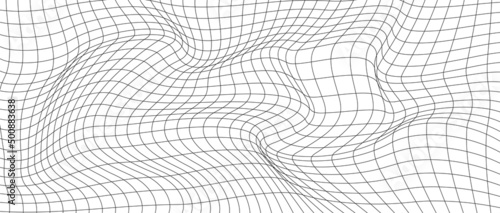 Abstract wavy 3d mesh on a white background. Geometric dynamic wave. 3D technology wireframe. Vector illustration.