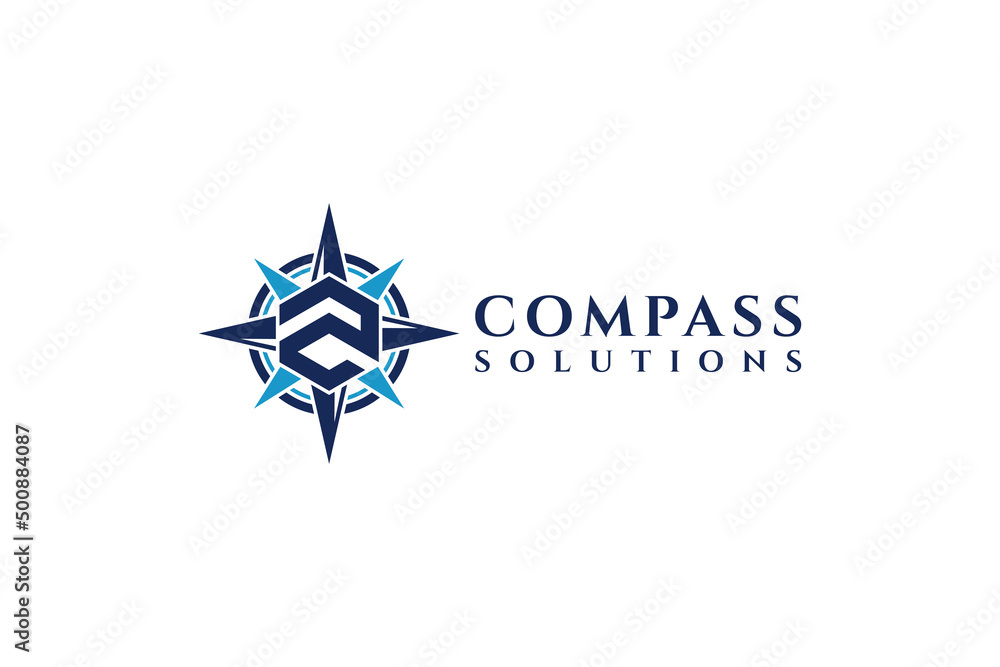 Obraz premium Letter Z logo icon compass design template elements. Minimalist and modern vector illustration design suitable for business and brands