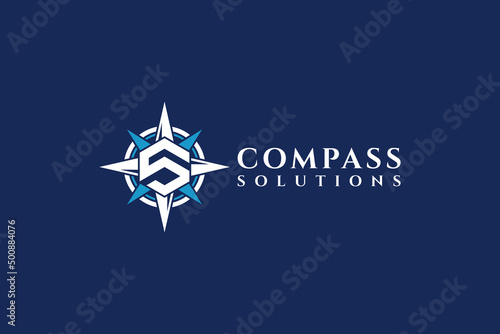 Letter S logo icon compass design template elements. Minimalist and modern vector illustration design suitable for business and brands