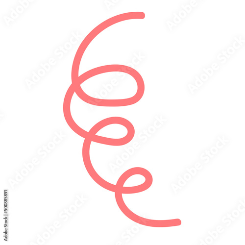 Ribbon serpentine tinsel red spiral color curly