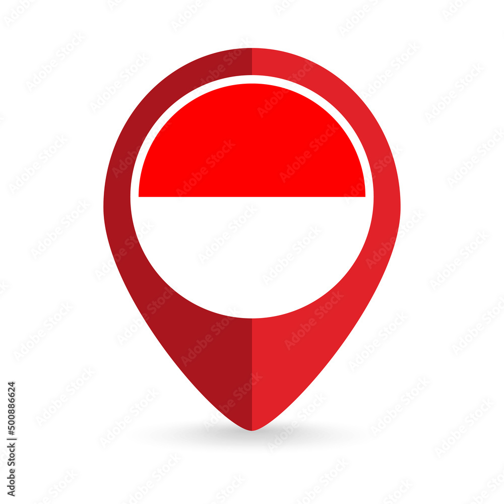 Map pointer with contry Indonesia. Indonesia flag. Vector illustration. Map pointer with contry Indonesia. Indonesia flag. Vector illustration.