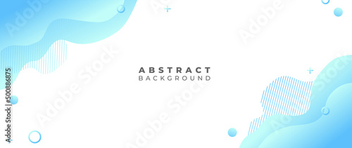 Liquid abstract background. Blue fluid vector banner template for social media, web sites. Wavy shapes