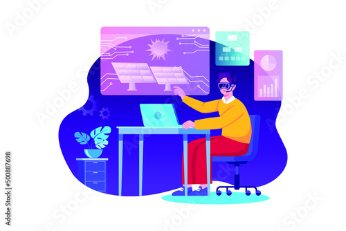 Metaverse Technology Illustration concept. Flat illustration isolated on white background