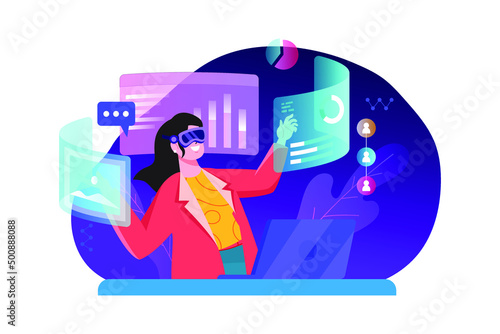 Metaverse Technology Illustration concept. Flat illustration isolated on white background